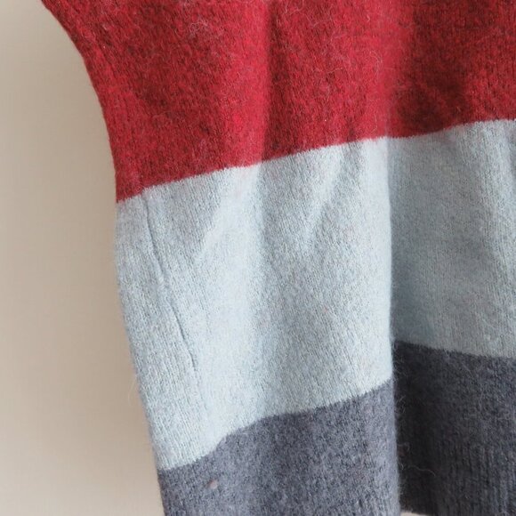 MADEWELL Crofton Striped Pullover Sweater in Coziest Yarn Heather Sesame - Sz S - Picture 9 of 15